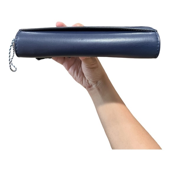 draper James navy daisy handbag purse clutch without strap - Picture 2 of 7